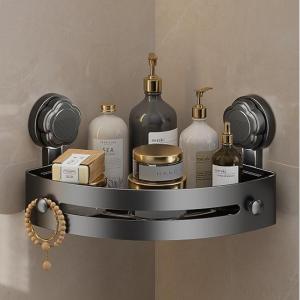 Suction Cup Corner Triangle Storage Rack Kitchen Hollow Design Storage Shelf Bathroom Punch Free Towel Rack