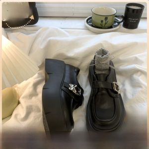 รองเท้าแตะส้นหนาสำหรับผู้หญิง รองเท้าแตะส้นหนาพื้นหนา พื้นยาง ทรงหัวมน ส้นสูง รองเท้าแตะแบบสวม สไตล์ย้อนยุคสากล