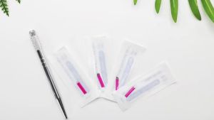 JUNMIAO | 50pcs Microblading 0.16/0.18mm Tebori Blades Needles Tattoo Needles Permanent Makeup Needle 12 14 16 18 21 Manual Eyebrow Blade