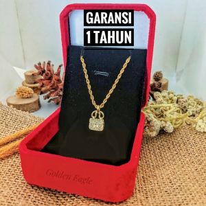 Kalung Tas H | Bahan Original Titanium Bukan Yang Campuran | Kalung Anti Karat & Tidak Bikin Alergi | Kalung Pria & Wanita