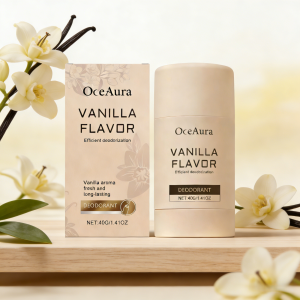 OceAura Vanilla Deodorant for Women Remove Odor Sweatproof Sensitive Skin Care Refreshing Underarm Antiperspirant Deodorant 40g