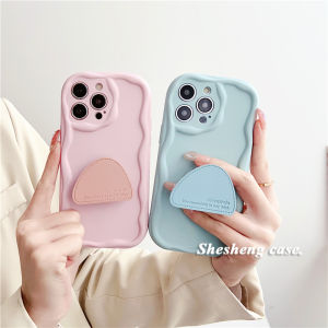  15 Leather Geometric Stand Silicone Case Womens Style Personality Creative Protective Cover Anti-Fall Eco-Friendly