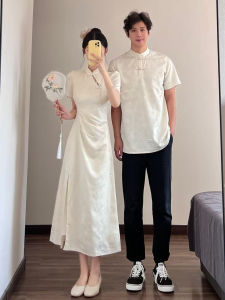 XILANDUO | New Chinese Style Retro Couples Cheongsam Slit Design Dress