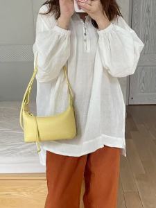 Túi Xách Kiểu Pháp Đa Năng Hình Bánh Mì Mới 2025 Túi Đựng Cơm Trưa Đeo Chéo Vai Đơn Cho Nữ Túi Xách Mềm Mại Thường Ngày Có Khóa Kéo