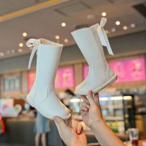 Princess High-Top Boots Childrens Fashion Mid-Calf Boots Baby Girl Boots Knight Boots Spring Autumn White Bear Lord