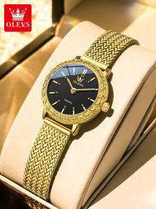 OLEVS | Exclusive Black-and-Gold Fashionable Vintage Wristwatch
