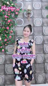 [HCM] Đồ bộ tole lanh nữ mặc nhà đồ bộ đùi 2 dây bèo ngực SHOP5SAO (43-75kg)