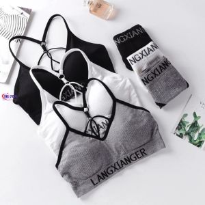 Bra Set Sport Push Up Wanita Premium Olahraga Gym Fitness Aerobik Zumba  Cup B Ukuran 40-65 kg LXE