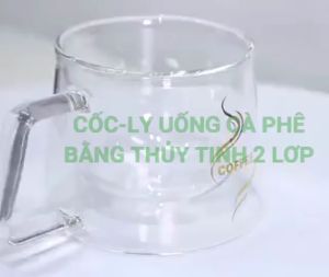 Ly uống cà phê làm bằng thủy tinh loại 2 lớp loại 200ml hoặc 300ml tùy chọn
