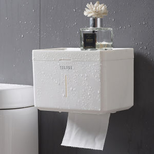 Bathroom Waterproof Toilet Paper Box Wall Mounted No Drilling Required Home Use Tissue Holder Nordic Style Pure Color