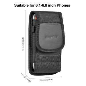 HAWEEL Mobile Phone Waist Bag 4.7-6.8 inch Phone Holster Case Cell Phone Belt Clip Pouch For iPhone 17 16 15 14 13 12 Samsung