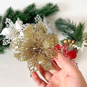 10pcs Bunga Hiasan Pohon Natal Dekorasi Natal