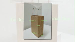 Túi giấy kraft có quai đựng quà kích thước 33x215x15cm 25x155x9cm c cm túi giấy xi măng đựng thực phẩm chất lượng.