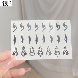 Gold Tattoo Stickers Face Eye Makeup Decorations Hot Stamping Silver Moon Star Brow Center Flower Hanfu Ancient Beauty Tools
