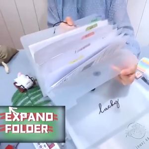 A4 Classified Transparent File Folder 5/8/12 Pockets Organ Bag Expanding Document Organizer Office