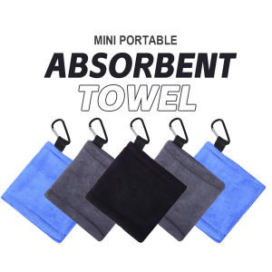 Golf Ball Cleaning Towel 14*14cm Microfiber Scrubbing Club Cleaning Outdoor Sports Accessories