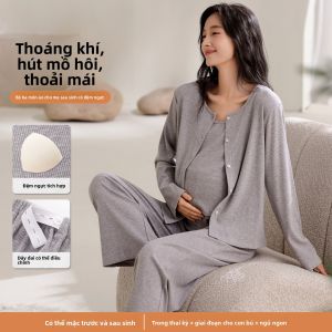 Bộ đồ ngủ bầu MiiOW Catwoman vải cotton dài tay mặc sau sinh