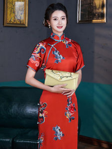 High-End Mulberry Silk Embroider Cheongsam Bags Female Handmade Embroidery Clutch Purse Gift Wedding Mom Clutch Bag