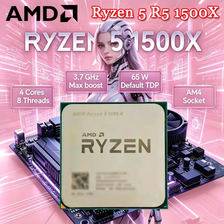 AMD | AMD Ryzen 5 1500X AMD R 5 1500X CPU 4-Core 8-Thread 3.7 GHz Unlocked Desktop Processor Socket AM4 Gaming CPU Without Package