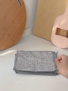 One Piece Stainless Steel Dishwashing Cloth for Kitchen Sponges