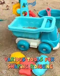 HOMIE Deluxe Sand Play Set (30pcs) – Includes Beach Bucket Hourglass & Sand Vehicle/Swim Water toys