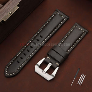 Vintage Oil Wax Cowhide Watch Strap Calfskin Leather Bracelet 20mm 22mm 24mm 26mm Watchbands for Panerai Men Wristband Accessory