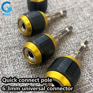 Gbest 60mm Keyless Drill Chuck Adapter Replacement Connector Key with Set Screwdriver Impact Driver Adaptor 1/4 Inch Hex Shank Drill Bit Tool Ratchet Wrench Quick Release Change Convertor Adapter Tools