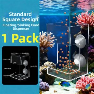 Transparent Acrylic Submersible Fish Feeder Anti-Scatter Design for Small and Large Fish Easy to Use Aquarium Feeding Tool No Brand