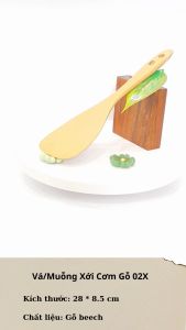 [HCM] Muỗng Xới Cơm Mui Xéo - Vá Sạn Gỗ 02 Xéo  ( 24.5 x 7.5 cm ) - Đồ Gỗ Nhà Bếp Thương Hiệu Trường Sơn