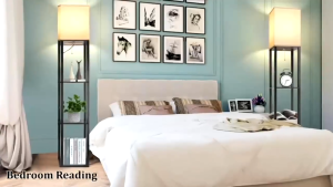 Floor Lamp with Shelves Modern Standing Shelf Lamp with 3 CCT LED Bulb and White Shade