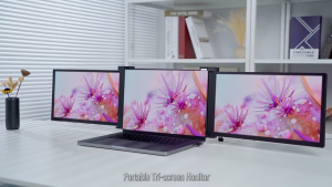 14-inch Portable Triple-Screen Monitor / 15.6-inch Single-Screen Monitor. Suitable for laptop screen extenders portable dual-screen video visualizers laptop screen supports FHD 1080P IPS Type-C travel laptop extender.