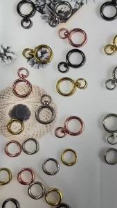 2/5/10 Sets Round Spring Snap Carabiner Clip O Rings Swivel Trigger Hook Metal Clasps Keychain for Handbag Lanyards DIY Crafts