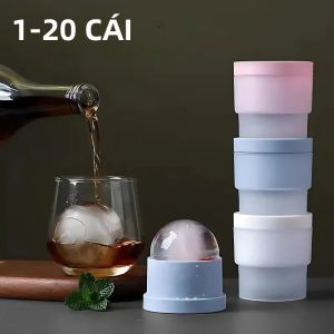 Khuôn Làm Đá Viên Hình Cầu Bằng Silicon Cấp Thực Phẩm Thân Thiện Với Môi Trường Khay Làm Đá Viên Hình Cầu Lớn Cho Rượu Whisky Bộ 1/5/10/20 Chiếc