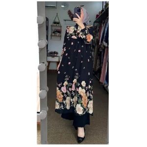 Oneset Rosemary Setelan Wanita Dewasa Baju Muslim Setcel  bahan Rayon Diamond Combinasi Cringkel airflow Premium