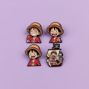 Bandai | 4 Anime Cướp Biển Men Chân Bộ Kim Loại Thổ Cẩm Cho Ba Lô Mũ Ve Áo Cosplay Phụ Kiện Dễ Thương Quạt Quà Tặng