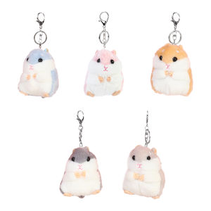 2025ใหม่-การ์ตูนน่ารักหนูแฮมสเตอร์ตุ๊กตาตุ๊กตามือพวงกุญแจ Kawaii พวงกุญแจห้อยกระเป๋าของโรงเรียน