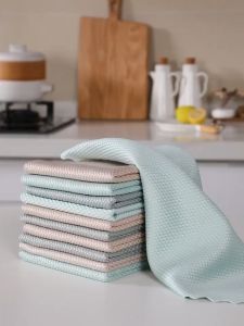 Ecoplanet COD#6pcs Soft Kitchen Washing Dish Bowl Cloth Clean Hand Towel Kitchen Absorbent Dishcloth