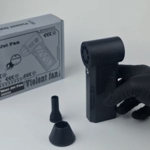 พัดลมเจ็ทแบบพกพา 130000 รอบ/นาที พัดลมมือถือ ความแรง 3 ระดับพร้อมไฟในตัว