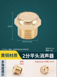 ปลิวลมไฮโดรลิกทองแดง M5/1/2/3/4/6 นิ้ว ลดเสียง ลดแรงดัน ต่อท่อสานภายนอก อุปกรณ์อุตสาหกรรม