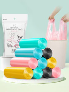 Thickened Plastic Garbage Bags Portable Kitchen Office Home Use Yekee Sanrio Vest Type Trash Bags Family Personal Cleaning Tools