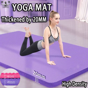 Yoga Mat 20mm Thicken Widen Lengthen Non-slip High Rebound Yoga Mat Pilates Gym Dedicated Multi-Function Home Fitness Exercise Workout Yoga Mat Soft High-density 瑜伽垫