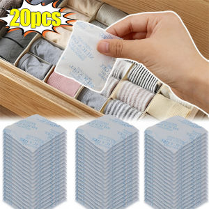 Dizoey 20Pcs Non Toxic Silica Gel Kitchen Cabinets Desiccant Damp Dehumidifier Absorber Bag Drying Agent To Prevent Cloth From Getting Moldy