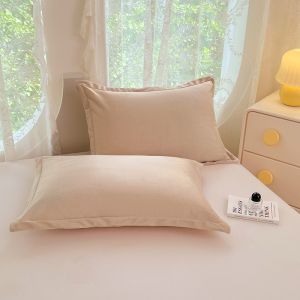 Bộ Hai Vỏ Gối Bằng Vải Nhung Lụa Dày Mùa Đông Bách Thơ Thành Vỏ Gối Polyester 48x74cm Vỏ Gối Lông Bò Vỏ Gối Lông Bò