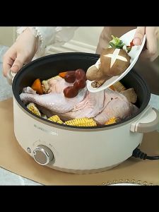 G2E 3L Rice Cookers 800W Small Kitchen Appliances 24cm diameter electric hot pot double-layer high-power stainless steel non-stick pan 电火锅/电煮锅
