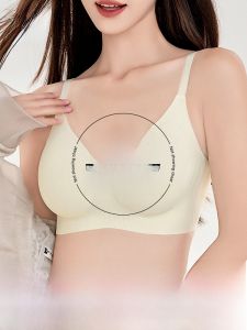 miiow | Wireless Bralette Womens Seamless Anti-Sagging Gathered Half-Fixed Beautiful Back Style Underwear Spring Summer Autumn Thin