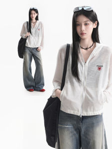 zuocisankon | Áo Khoác Hoodie Dài Tay Mỏng Thoáng Hơi Phong Cách Hàn Quốc