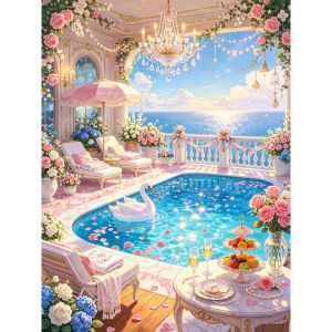 Bandai | Diamond Painting Magical Dreamy Pink Romantic Room Diamonds Mosaic Artwork Creative Handmade Home Office Decor Gift