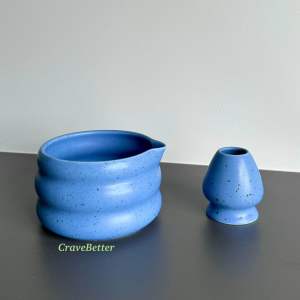 Avery Blue Matcha Bowl+Whisk Holder