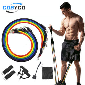GOBYGO 11 ชิ้น/เซ็ต Multi-Functional Tensioner One-line แรงดึง Band ยาง Resistance Band กล้ามเนื้อฟิตเนสการฝึกอบรมแถบยืดหยุ่น