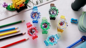 Cartoon Kids Spiderman Watch LED Light Kids Watches Gift for Boys Girls Students Watch Colorful Flash LED Light Watch